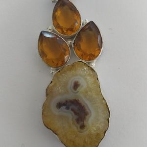 Solar Quartz and Citrine Pendant